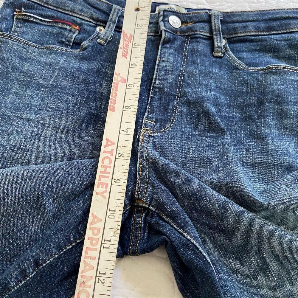 Tommy Jeans Mid-Rise Flare Blue Denim Iconic Patch Zip Fly​ Size 8 - Picture 13 of 14